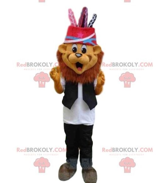 4 lion REDBROKOLY mascots, tiger costumes, feline costumes / REDBROKO_08248