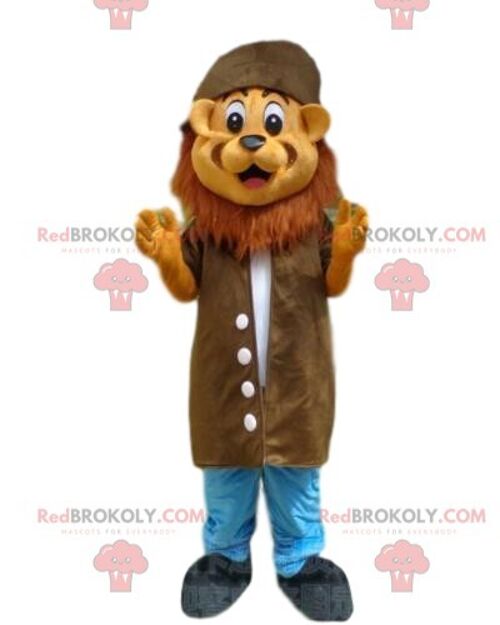 Festive lion REDBROKOLY mascot, chic dressed tiger costume / REDBROKO_08249
