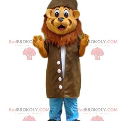Festive lion REDBROKOLY mascot, chic dressed tiger costume / REDBROKO_08249