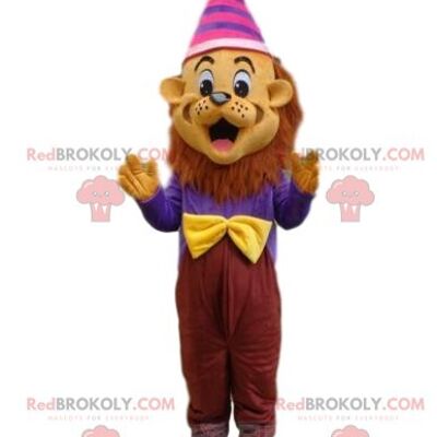 Lion REDBROKOLY mascot, explorer costume, adventurer costume / REDBROKO_08250