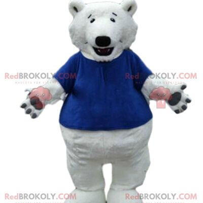 Blue and white dolphin REDBROKOLY mascot, whale costume / REDBROKO_08254