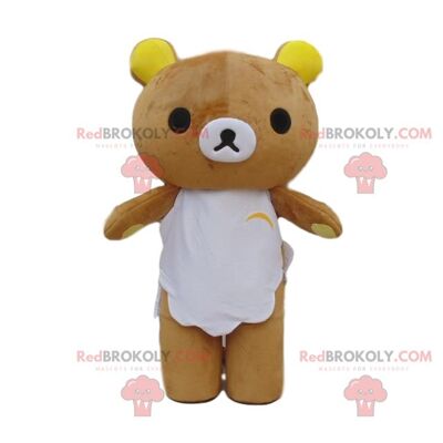 Romantic teddy bear REDBROKOLY mascot, romantic costume / REDBROKO_08281