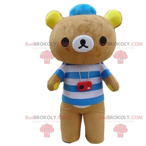 Teddy bear REDBROKOLY mascot, brown bear costume, plush costume / REDBROKO_08282
