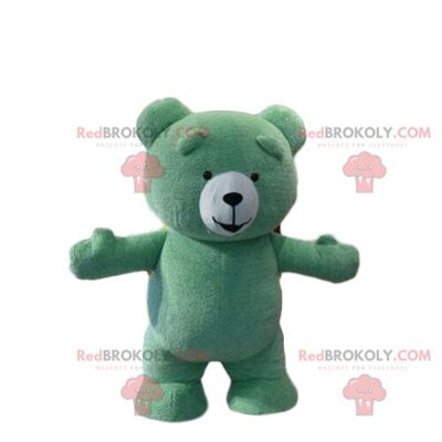 Mascotte d'ours en peluche rose REDBROKOLY, déguisement d'ours rose en peluche / REDBROKO_08373