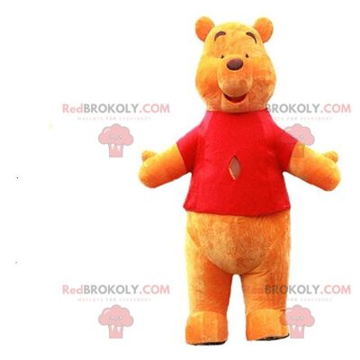 Peluche grande y regordete mascota REDBROKOLY, disfraz de oso de peluche / REDBROKO_08399