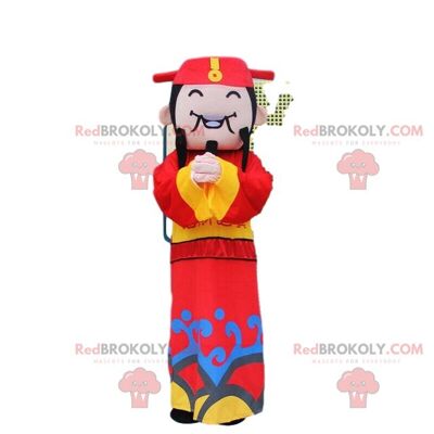 Asiatischer Mann REDBROKOLY Maskottchen, Gott des Reichtums / REDBROKO_08404