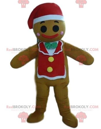 Mascotte de pain d'épice REDBROKOLY, déguisement bonbon, bonbon / REDBROKO_08423