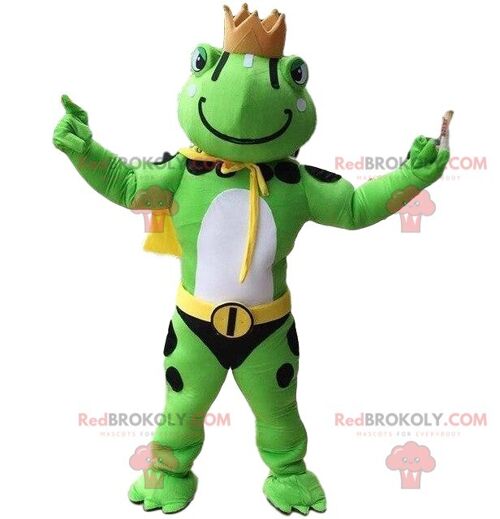 Frog REDBROKOLY mascot, king costume, hero costume / REDBROKO_08426