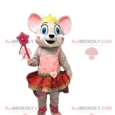 Gray mouse REDBROKOLY mascot, rodent costume, rat REDBROKOLY mascot / REDBROKO_08443