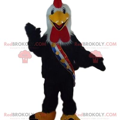 Mascotte uccello nero REDBROKOLY, costume da corvo, travestimento da uccello / REDBROKO_08462