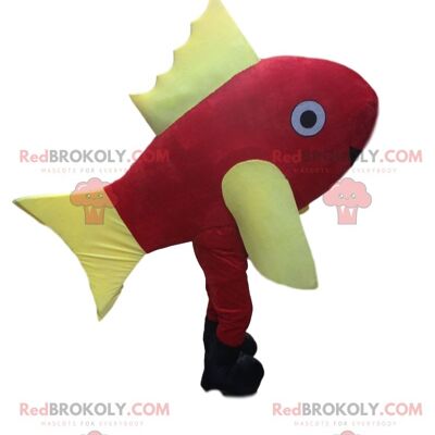 Green and yellow dragon REDBROKOLY mascot, dinosaur costume / REDBROKO_08480