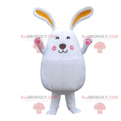 Big white rabbit REDBROKOLY mascot, rodent costume, rabbit / REDBROKO_08486