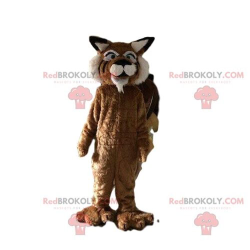 Gray teddy bear REDBROKOLY mascot, bear costume, elegant disguise / REDBROKO_08496