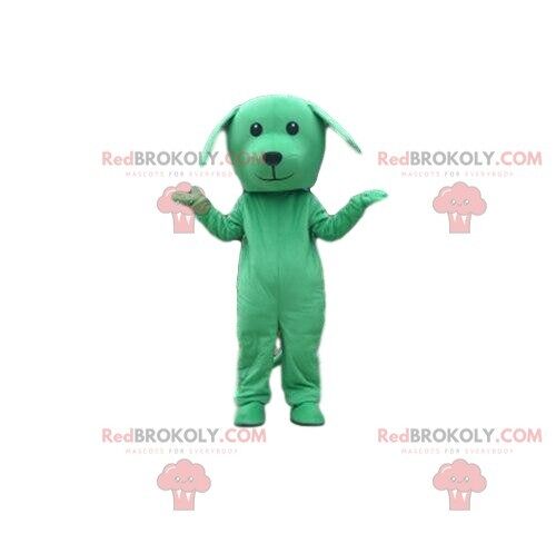 Green dog REDBROKOLY mascot, doggie costume, green disguise / REDBROKO_08538