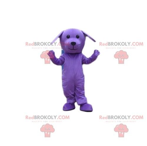 Blue dog REDBROKOLY mascot, blue costume, blue animal / REDBROKO_08540