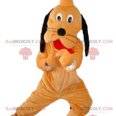 Red and white dog REDBROKOLY mascot, two-tone dog costume / REDBROKO_08547