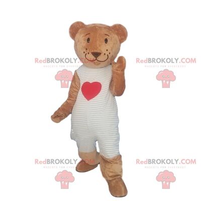 Orso REDBROKOLY mascotte, costume da orso bruno, animale selvatico / REDBROKO_08566