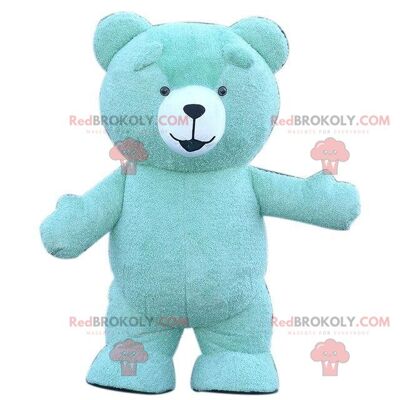 Big brown teddy REDBROKOLY mascot, brown bear costume / REDBROKO_08573