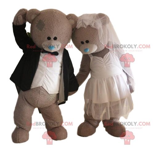 Inflatable white teddy bear REDBROKOLY mascot, polar bear costume / REDBROKO_08594