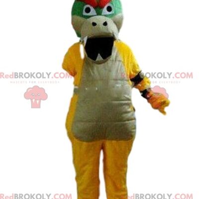 Green and pink dinosaur REDBROKOLY mascot, prehistoric costume / REDBROKO_08618