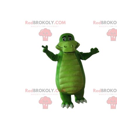 White tooth REDBROKOLY mascot with a toothbrush, giant tooth / REDBROKO_08622