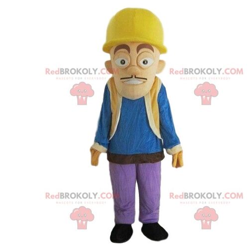 Worker REDBROKOLY mascot, construction man with a helmet / REDBROKO_08629