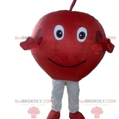 Red apple REDBROKOLY mascot, red cherry costume, giant fruit / REDBROKO_08642