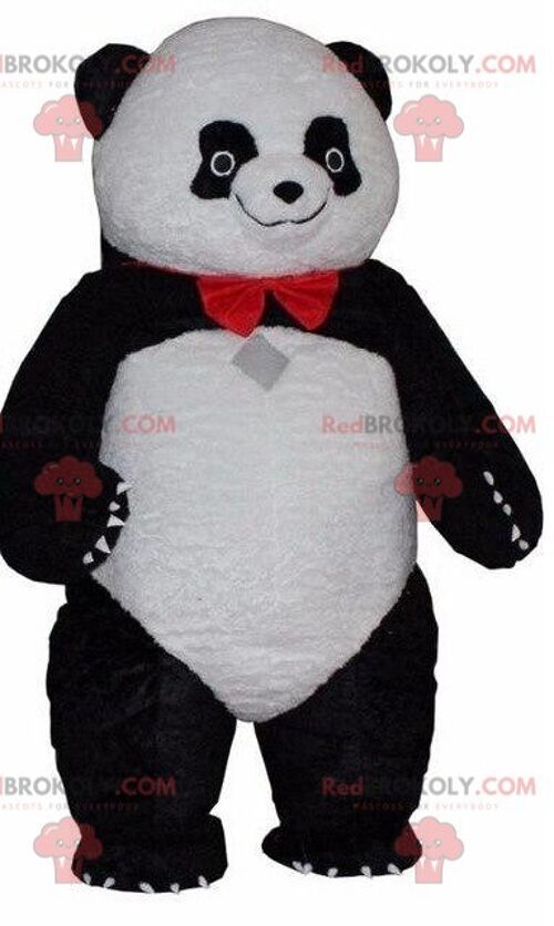 Black and white panda REDBROKOLY mascot, Asian bear costume / REDBROKO_08650