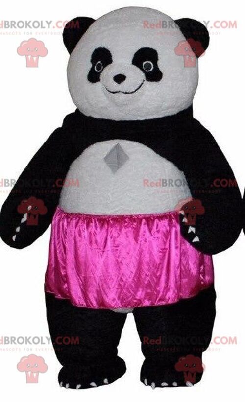 Black and white panda REDBROKOLY mascot, Asian bear costume / REDBROKO_08651