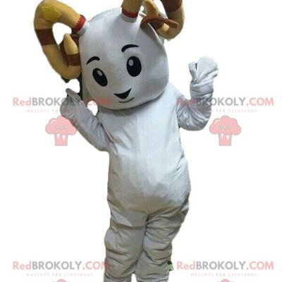Yellow sheep REDBROKOLY mascot, goat costume, yellow ram / REDBROKO_08664