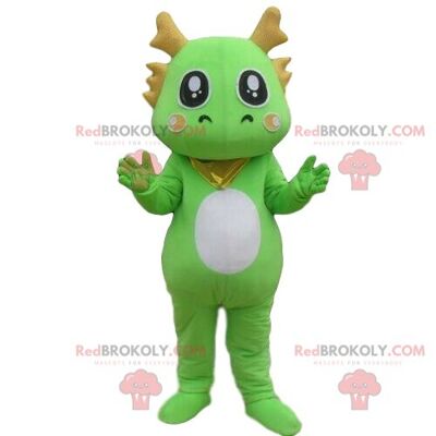 2 pulcini REDBROKOLY mascotte, uccelli gialli con body verde / REDBROKO_08675