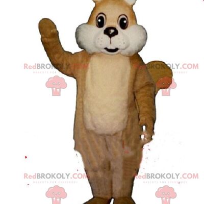 White and black dog REDBROKOLY mascot, soft and hairy, fox costume / REDBROKO_08679