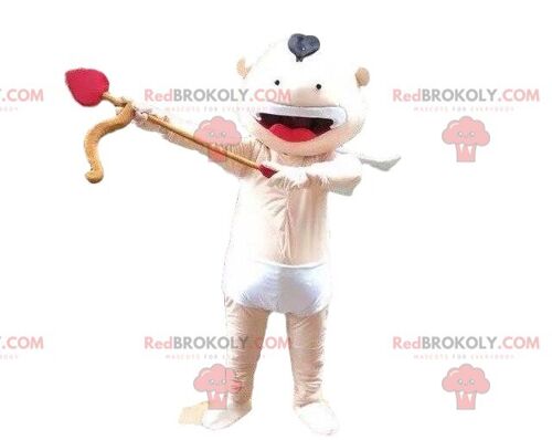 Snowman REDBROKOLY mascot, tornado costume, weather conditions / REDBROKO_08691