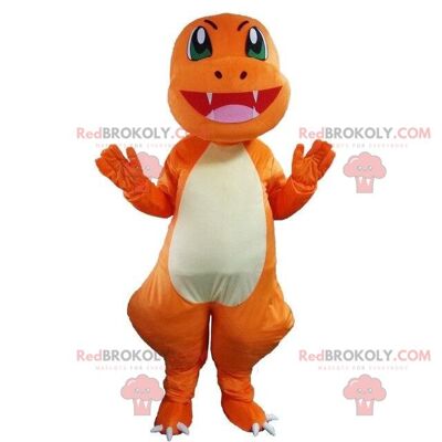 Dinosauro blu REDBROKOLY mascotte, costume da drago, creatura blu / REDBROKO_08728