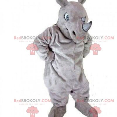 Pink pig REDBROKOLY mascot with overalls, pig costume / REDBROKO_08745