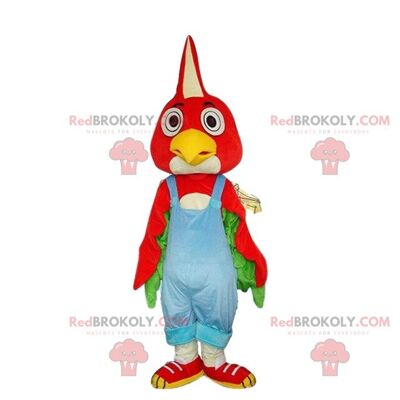 White eagle REDBROKOLY mascot, bird costume, rooster costume / REDBROKO_08771