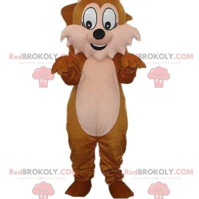 Teddy bear REDBROKOLY mascot, brown bear costume / REDBROKO_08810