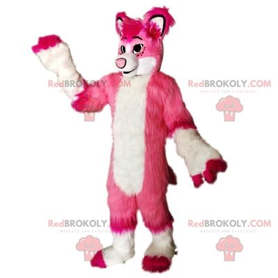 Fox REDBROKOLY mascotte con mantello colorato, costume da cane, husky / REDBROKO_08817