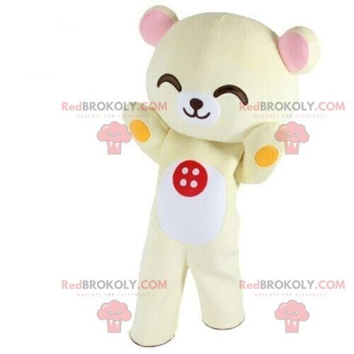 Teddy bear REDBROKOLY mascot with a sailor top, teddy bear costume / REDBROKO_08873