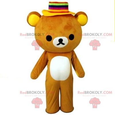 Yellow teddy bear REDBROKOLY mascot, yellow teddy bear costume / REDBROKO_08874