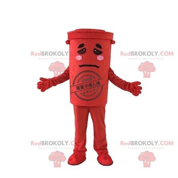Mascotte de poubelle jaune REDBROKOLY, déguisement de benne à ordures, recyclage / REDBROKO_08883