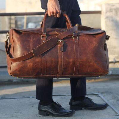 Zeppelin Leather Duffle Bag- Bolsos de viaje para hombre