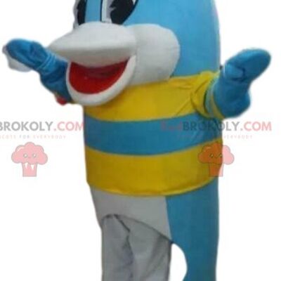 Delfino rosa REDBROKOLY mascotte, costume da pesce, mare REDBROKOLY mascotte / REDBROKO_08895