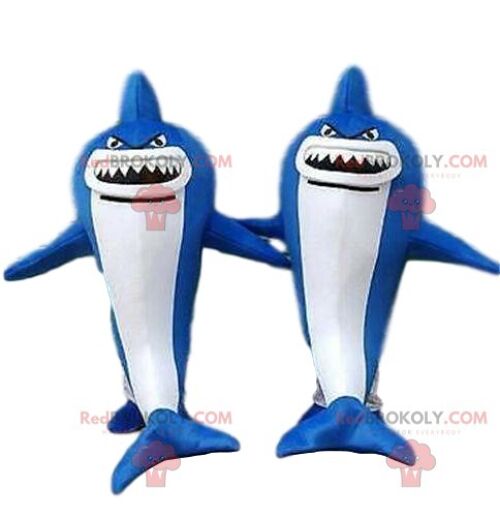 Blue dolphin REDBROKOLY mascot, fish costume, sea REDBROKOLY mascot / REDBROKO_08896