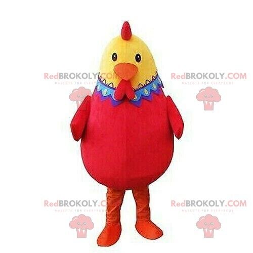 REDBROKOLY mascot yellow and red hen, very successful and colorful / REDBROKO_08910