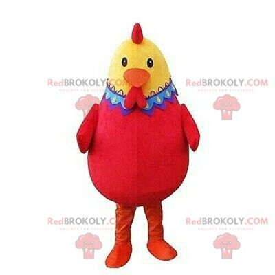 REDBROKOLY mascot yellow and red hen, very successful and colorful / REDBROKO_08910