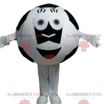 Pallone bianco e blu REDBROKOLY mascotte, pallone da calcio gigante / REDBROKO_08918