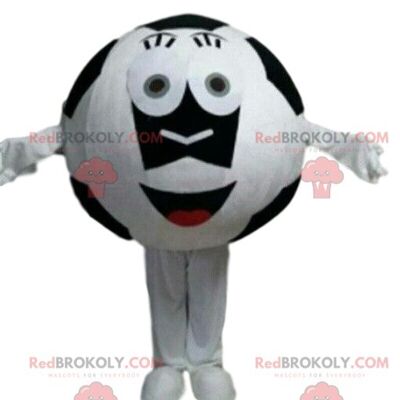 Blue and white ball REDBROKOLY mascot, giant soccer ball / REDBROKO_08918