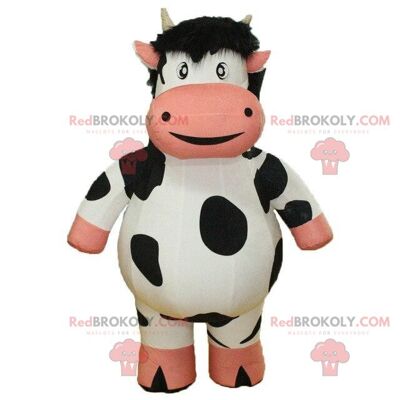 2 inflatable cow REDBROKOLY mascots, farm costumes / REDBROKO_08935