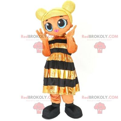 REDBROKOLY mascotte ragazza colorata, costume ragazza molto colorato / REDBROKO_08945